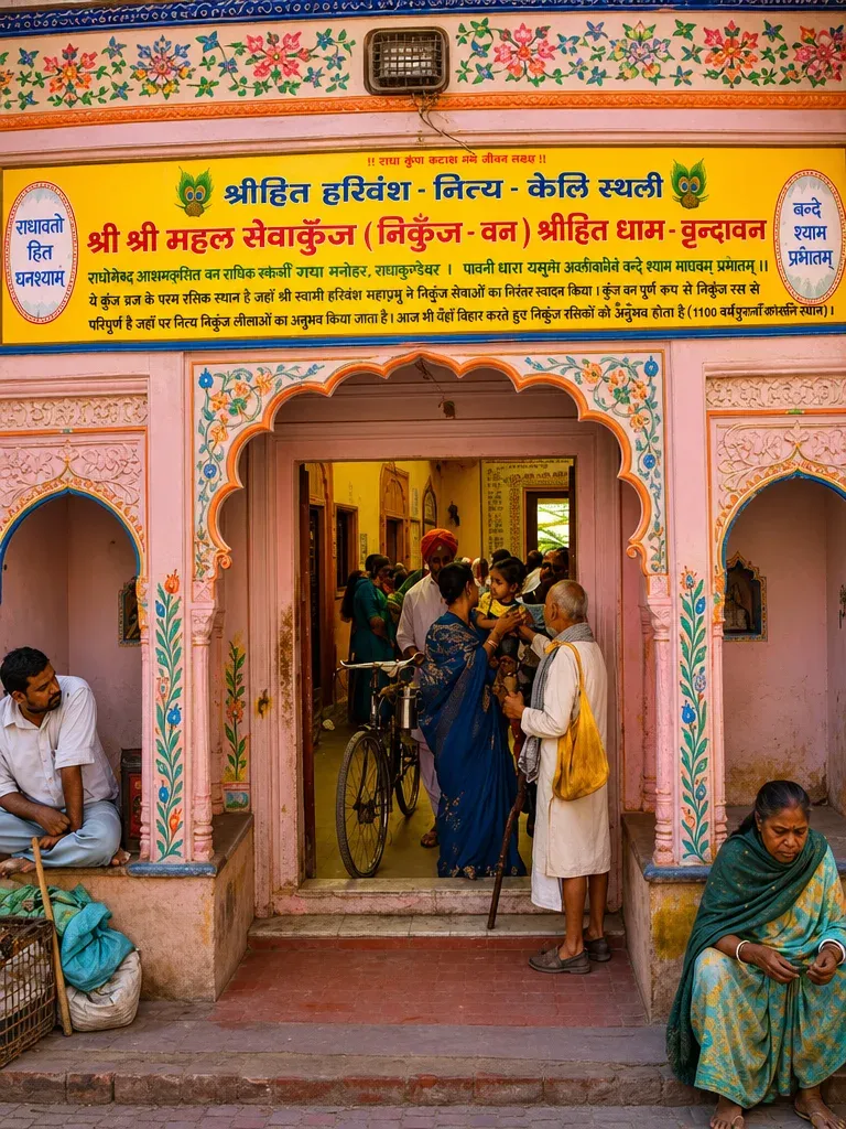 Bhandirvan & Seva Kunj Sacred Grove, Vrindavan Vrindavan Braj Dham — Darshan View 2 (Bhandirvan Complete Leela Guide: The Eternal Forest Where Lord Brahma Performed the Marriage (Vivah) of Sri Radha & Krishna, Sindoor-Daan & Venu-Kup)