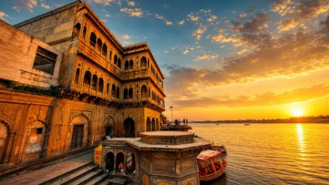 Devraha Baba Yamuna Tat Ashram, Vrindavan Vrindavan Braj Dham — Darshan View 3 (Siddha Yogi Devraha Baba Ashram Vrindavan Complete Guide: The Ageless Yamuna-Bank Saint on the Wooden Machan, Biography, Mantra & Samadhi Darshan)