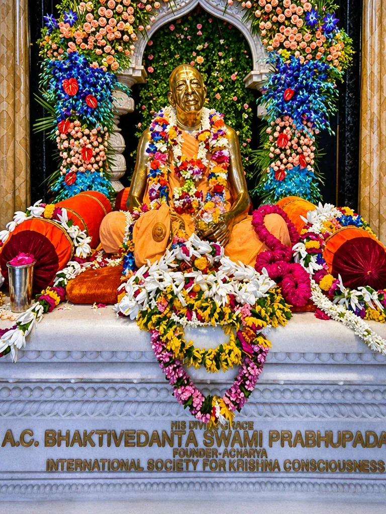 ISKCON Vrindavan (Sri Krishna-Balaram Mandir) Vrindavan Braj Dham — Darshan View 4 (ISKCON Vrindavan (Sri Krishna-Balaram Mandir) Complete Guide: 24-Hour Kirtan, Aarti Schedule, Prabhupada Samadhi & Guest House)